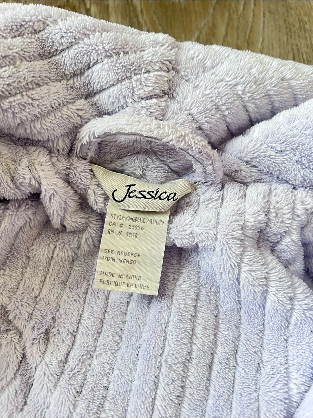 Jessica Plush Ribbed Robe - Light Lavender - Picture 3 of 4
